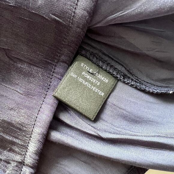 Current Air Navy V-Neck Sheer Button Up Long Sleeve Blouse- XS - Picture 5 of 8